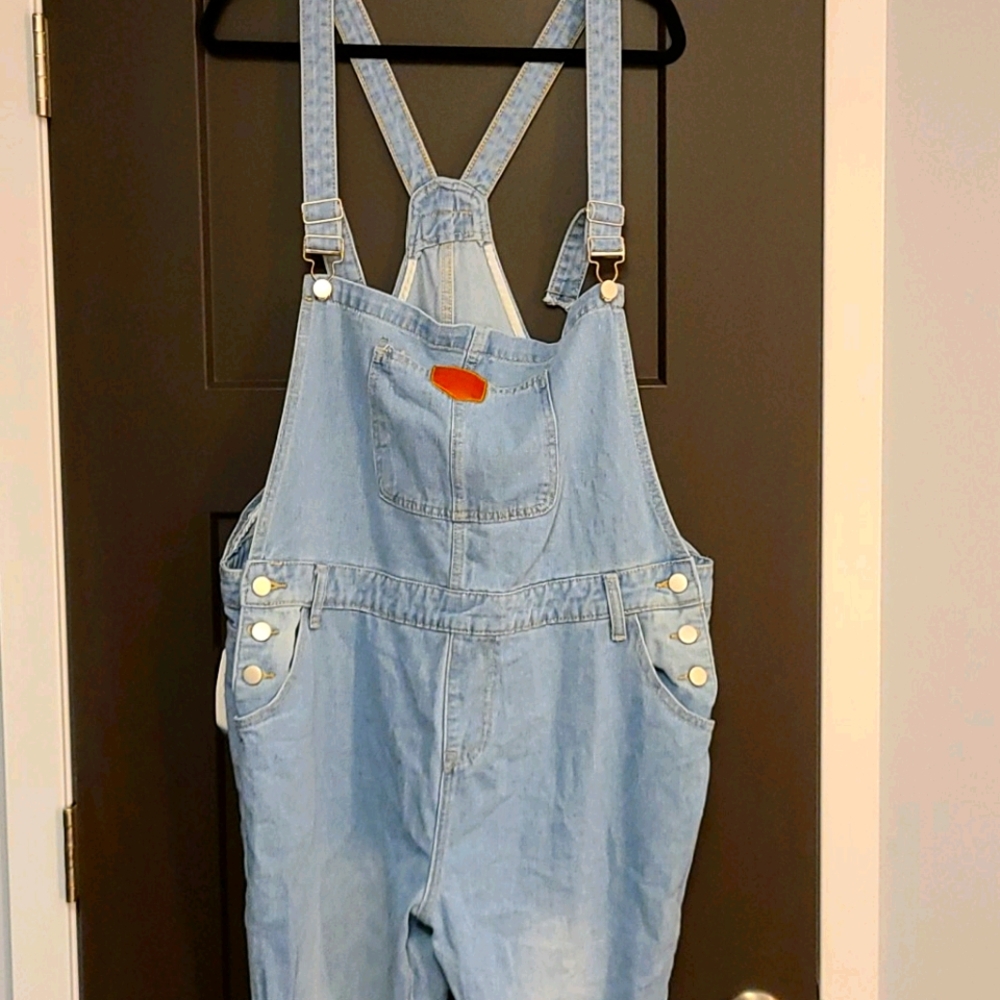Light Wash Jean Overalls
